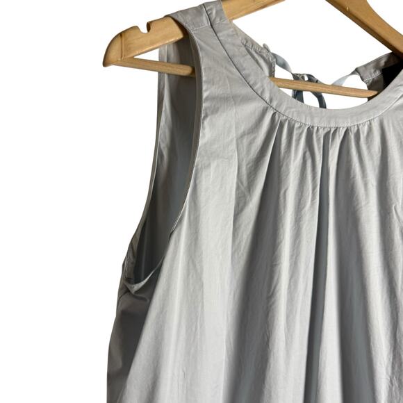 Hatch Blue Drop Waist Poplin Sleeveless Maternity Midi Dress Size Medium - Picture 5 of 9